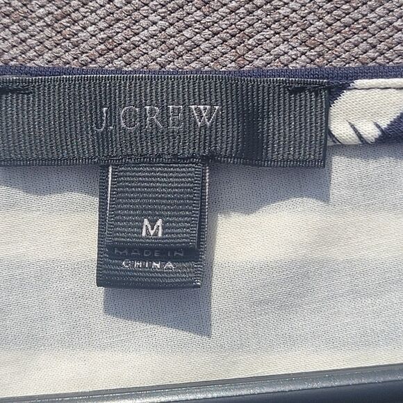 J Crew M Blue Cream Striped Boatneck Ruffle Sleeve Blouse 964 - Picture 3 of 7